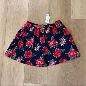FALL SALE! NWT Janie & Jack Black Skirt w/Red Floral Design. Gorgeous! Size: 12.